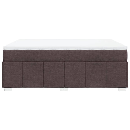 Boxspring met matras stof donkerbruin 140x190 cm