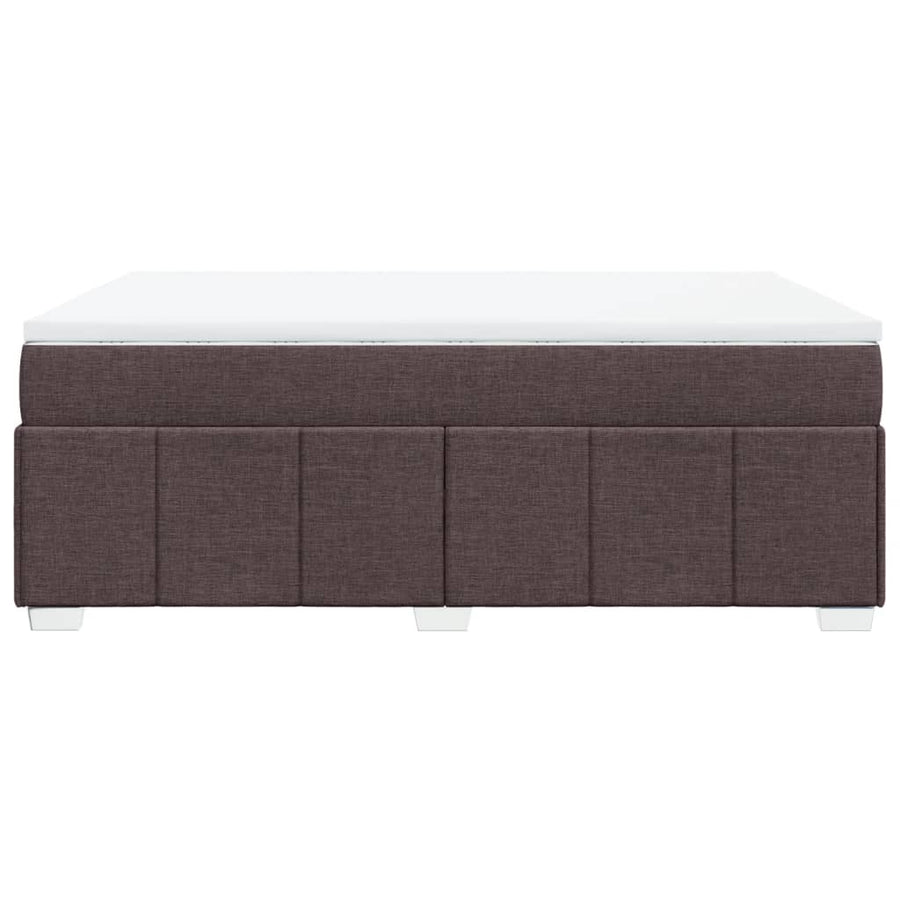 Boxspring met matras stof donkerbruin 140x190 cm