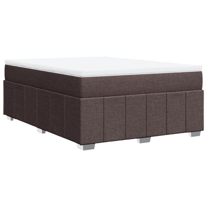 Boxspring met matras stof donkerbruin 140x190 cm
