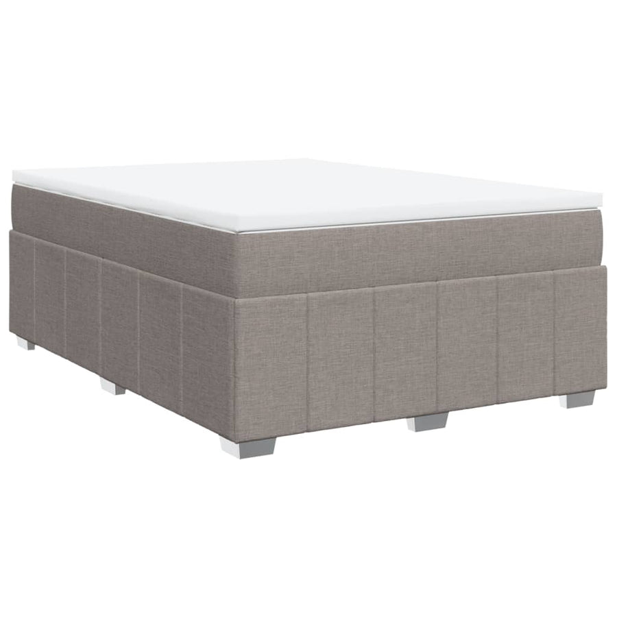 Boxspring met matras stof taupe 140x190 cm