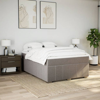 Boxspring met matras stof taupe 140x190 cm