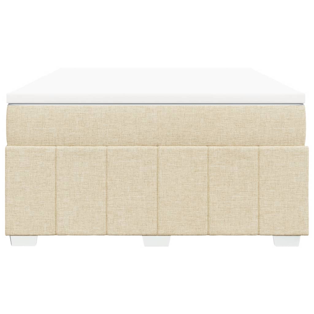 Boxspring met matras stof crèmekleurig 140x190 cm
