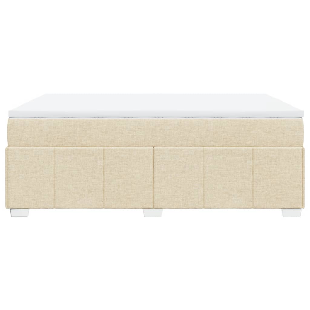 Boxspring met matras stof crèmekleurig 140x190 cm