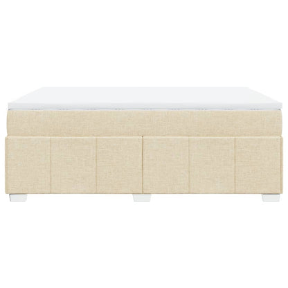 Boxspring met matras stof crèmekleurig 140x190 cm