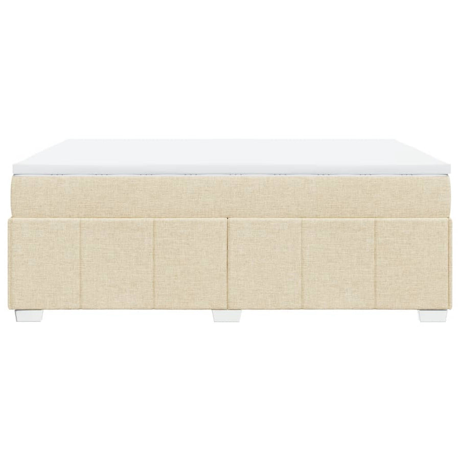Boxspring met matras stof crèmekleurig 140x190 cm