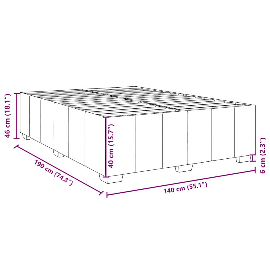 Boxspring met matras stof blauw 140x190 cm