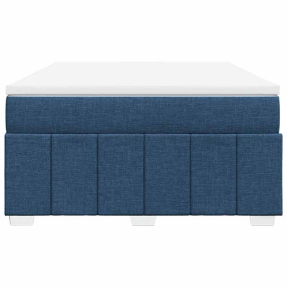Boxspring met matras stof blauw 140x190 cm