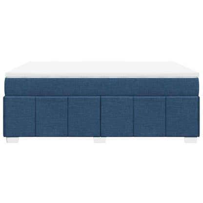 Boxspring met matras stof blauw 140x190 cm