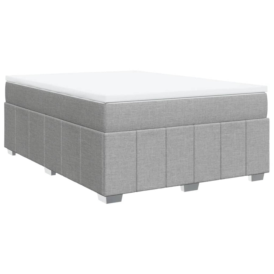 Boxspring met matras stof lichtgrijs 140x200 cm