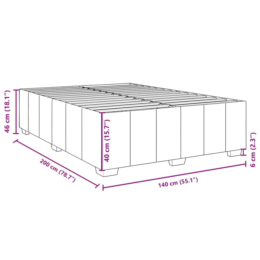 Boxspring met matras stof lichtgrijs 140x200 cm