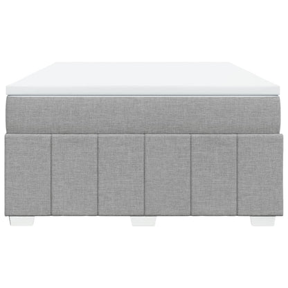 Boxspring met matras stof lichtgrijs 140x200 cm