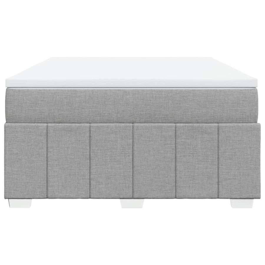 Boxspring met matras stof lichtgrijs 140x200 cm