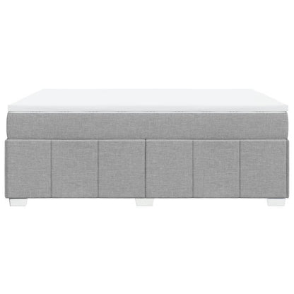 Boxspring met matras stof lichtgrijs 140x200 cm