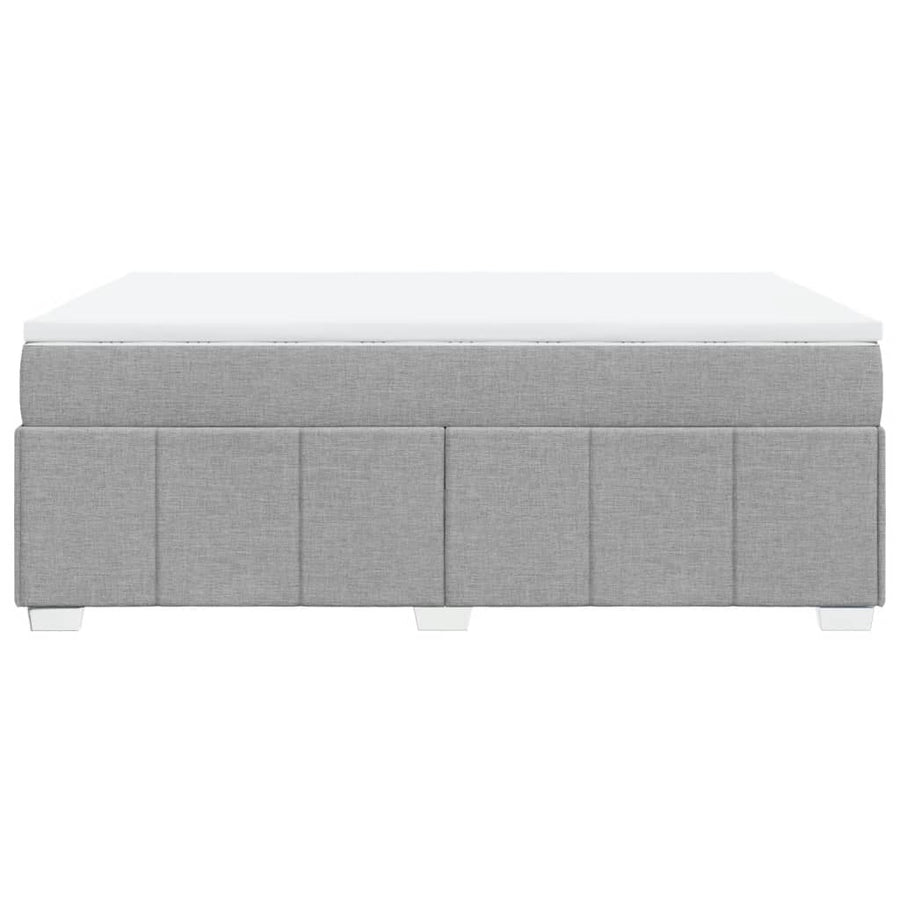 Boxspring met matras stof lichtgrijs 140x200 cm