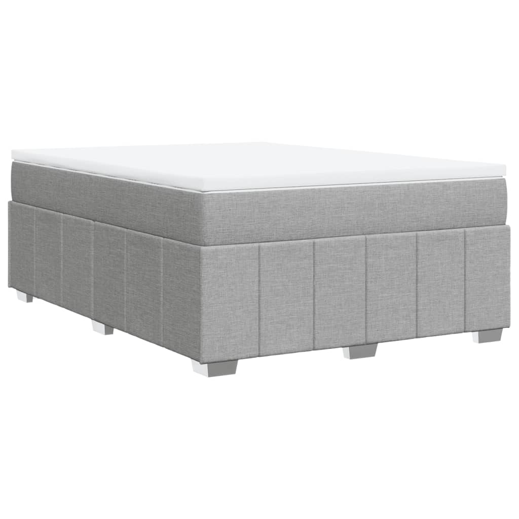 Boxspring met matras stof lichtgrijs 140x200 cm