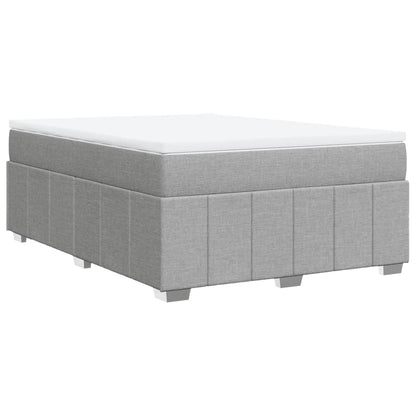 Boxspring met matras stof lichtgrijs 140x200 cm