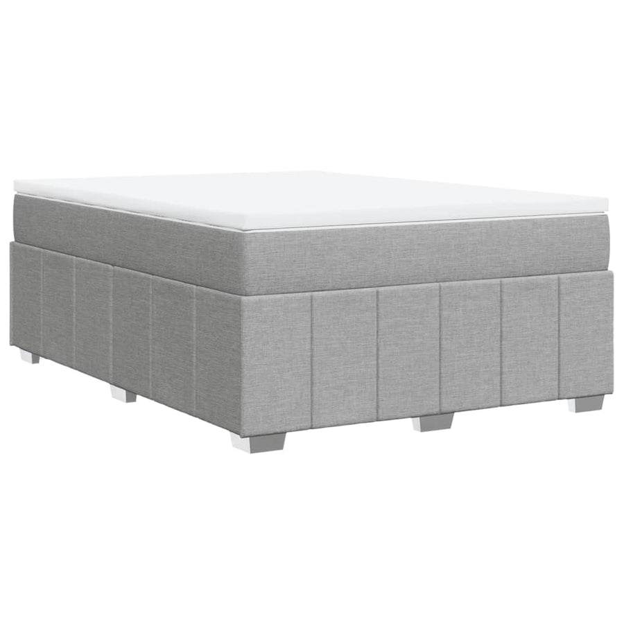 Boxspring met matras stof lichtgrijs 140x200 cm