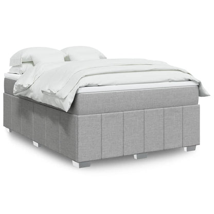 Boxspring met matras stof lichtgrijs 140x200 cm
