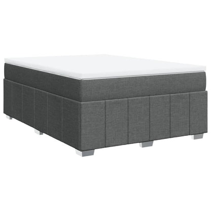 Boxspring met matras stof donkergrijs 140x200 cm