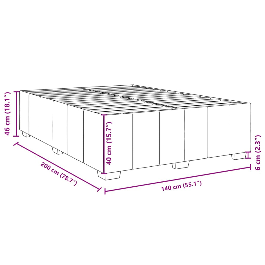 Boxspring met matras stof donkergrijs 140x200 cm