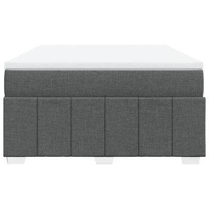 Boxspring met matras stof donkergrijs 140x200 cm