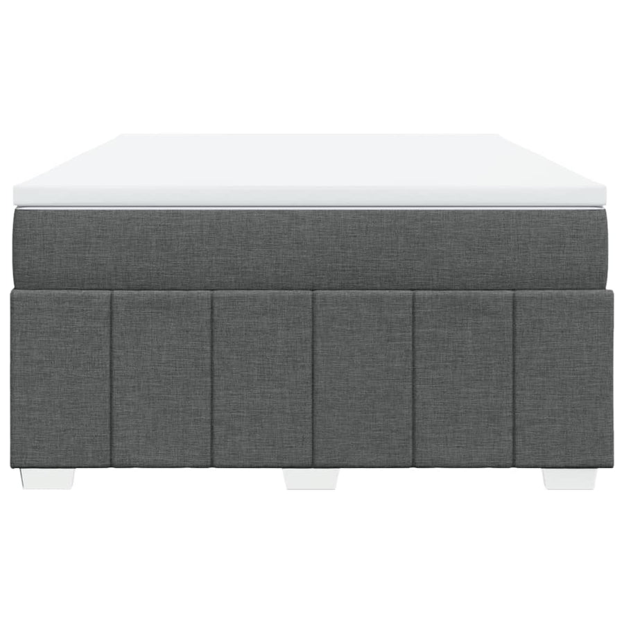 Boxspring met matras stof donkergrijs 140x200 cm