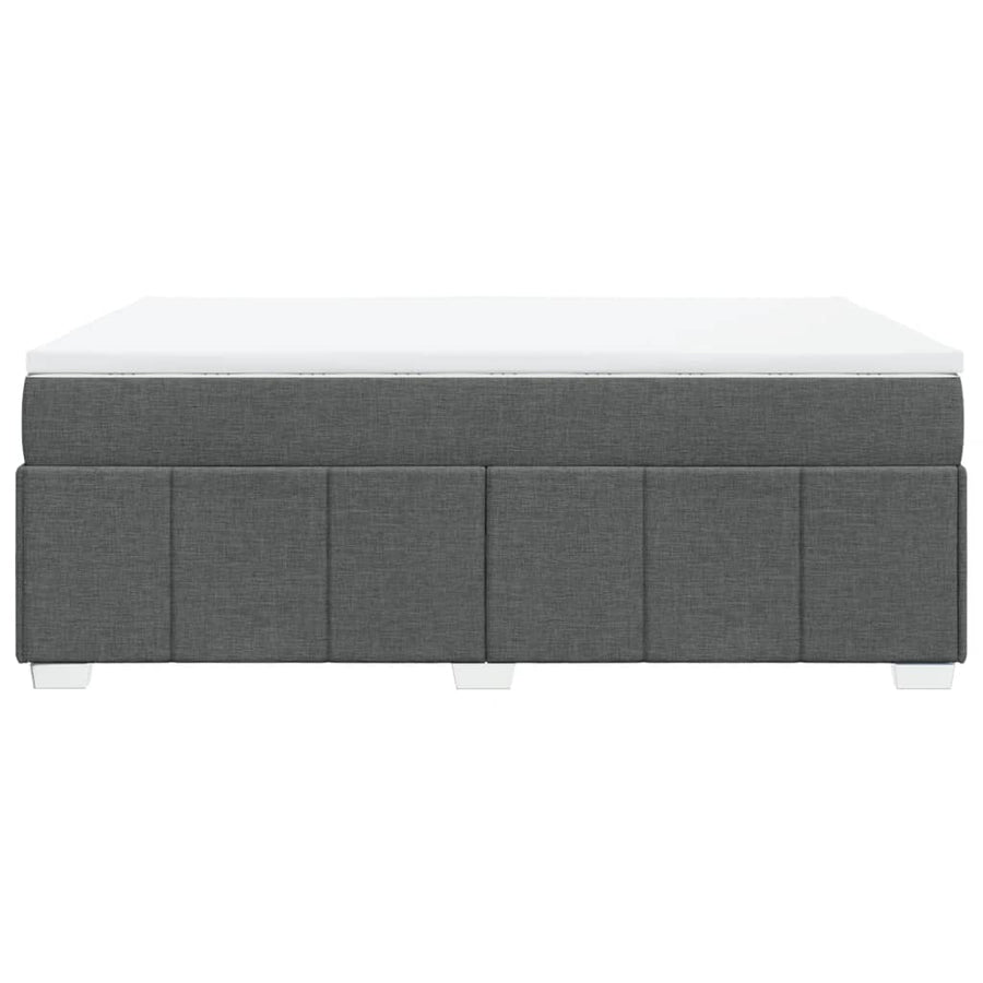 Boxspring met matras stof donkergrijs 140x200 cm
