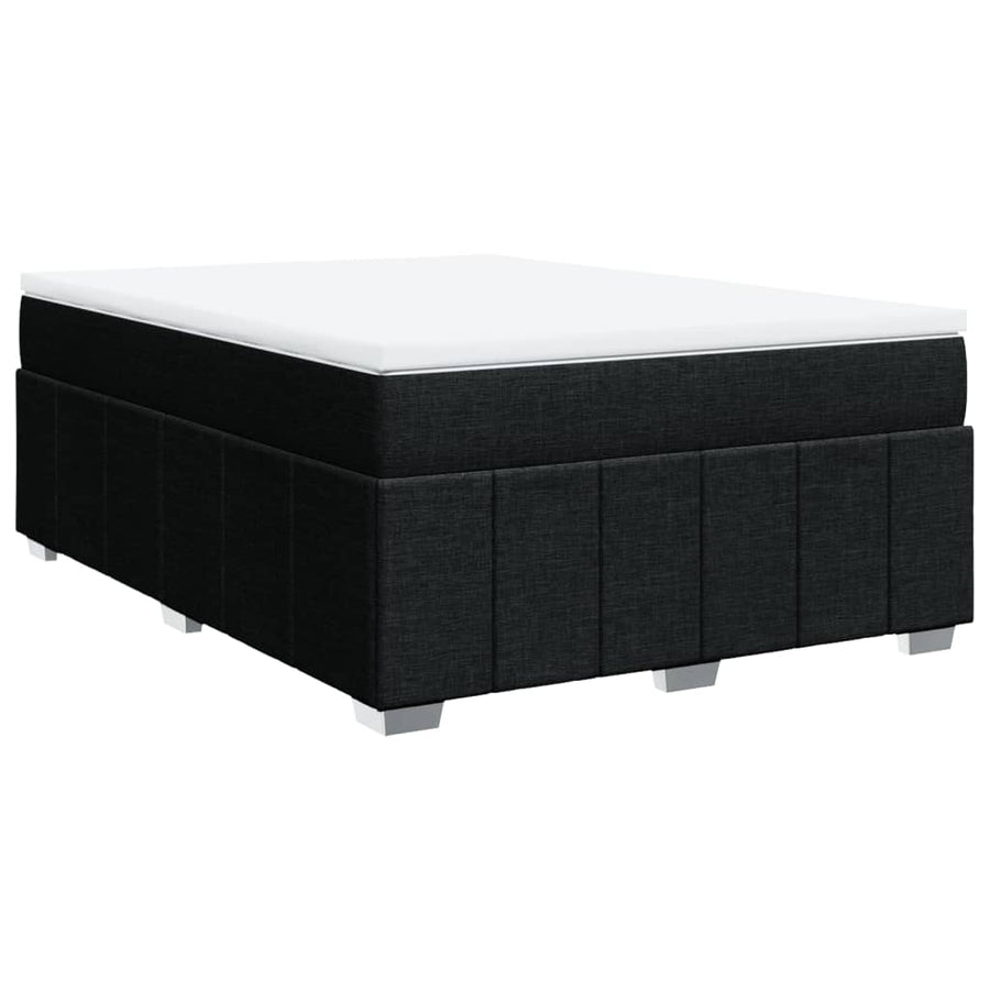 Boxspring met matras stof zwart 140x200 cm