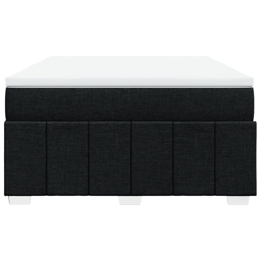Boxspring met matras stof zwart 140x200 cm