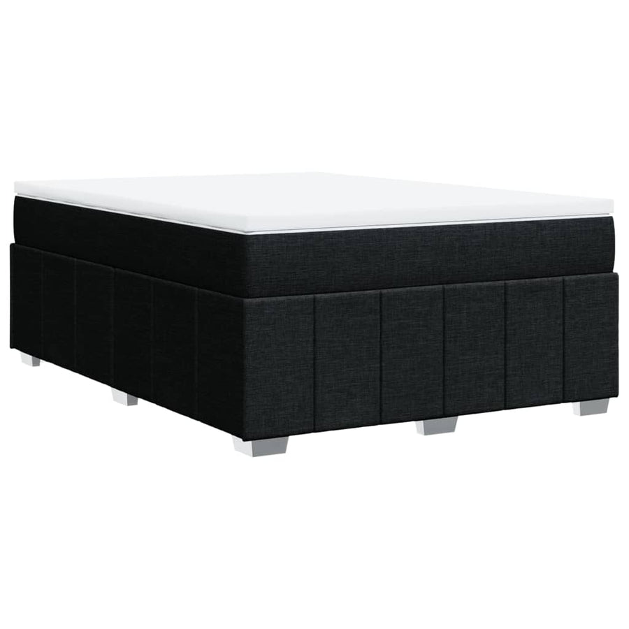 Boxspring met matras stof zwart 140x200 cm