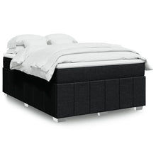 Boxspring met matras stof zwart 140x200 cm