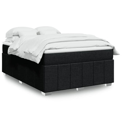 Boxspring met matras stof zwart 140x200 cm