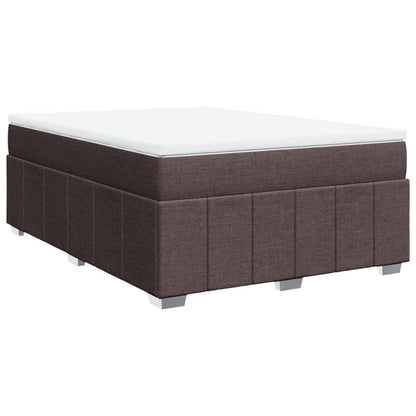 Boxspring met matras stof donkerbruin 140x200 cm