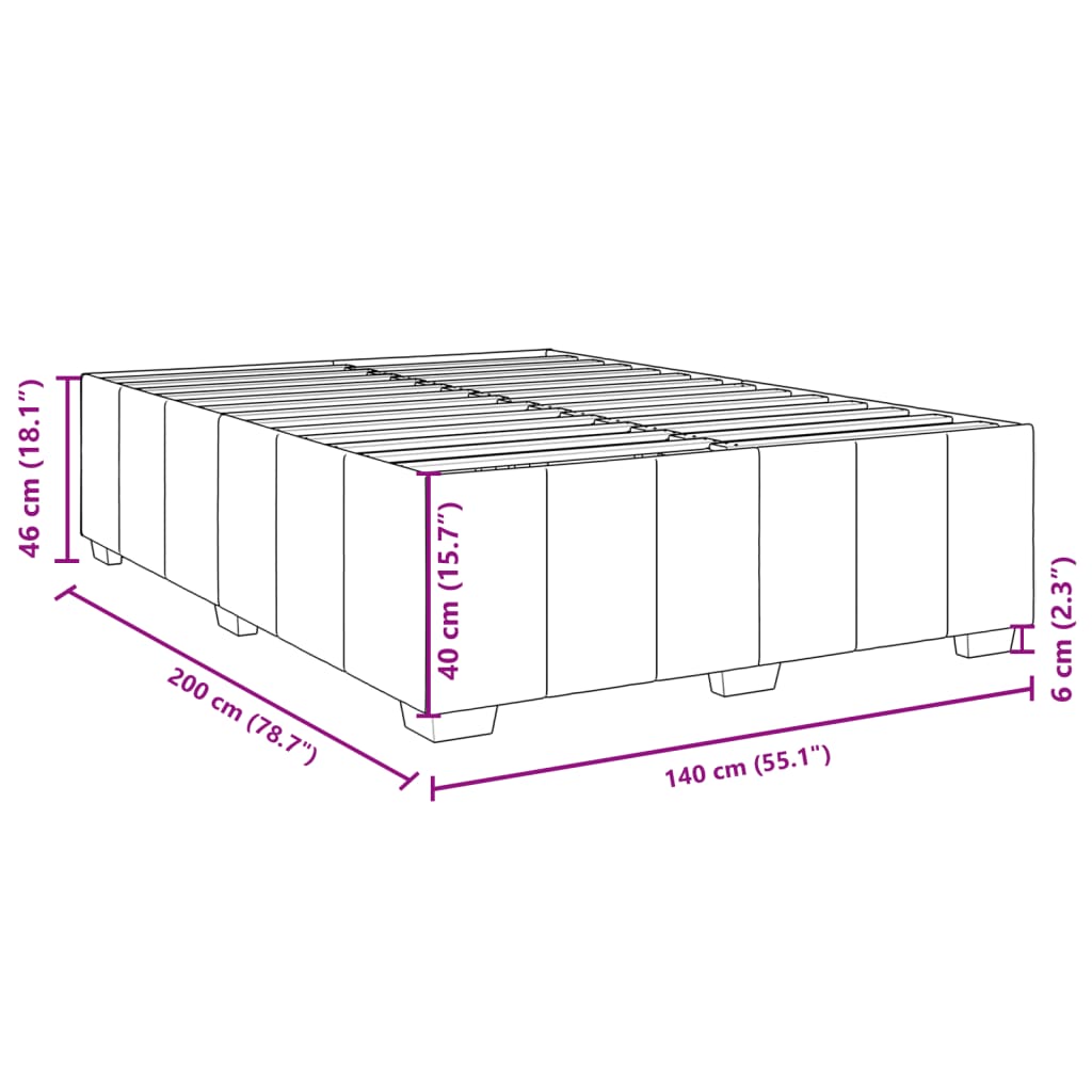 Boxspring met matras stof donkerbruin 140x200 cm