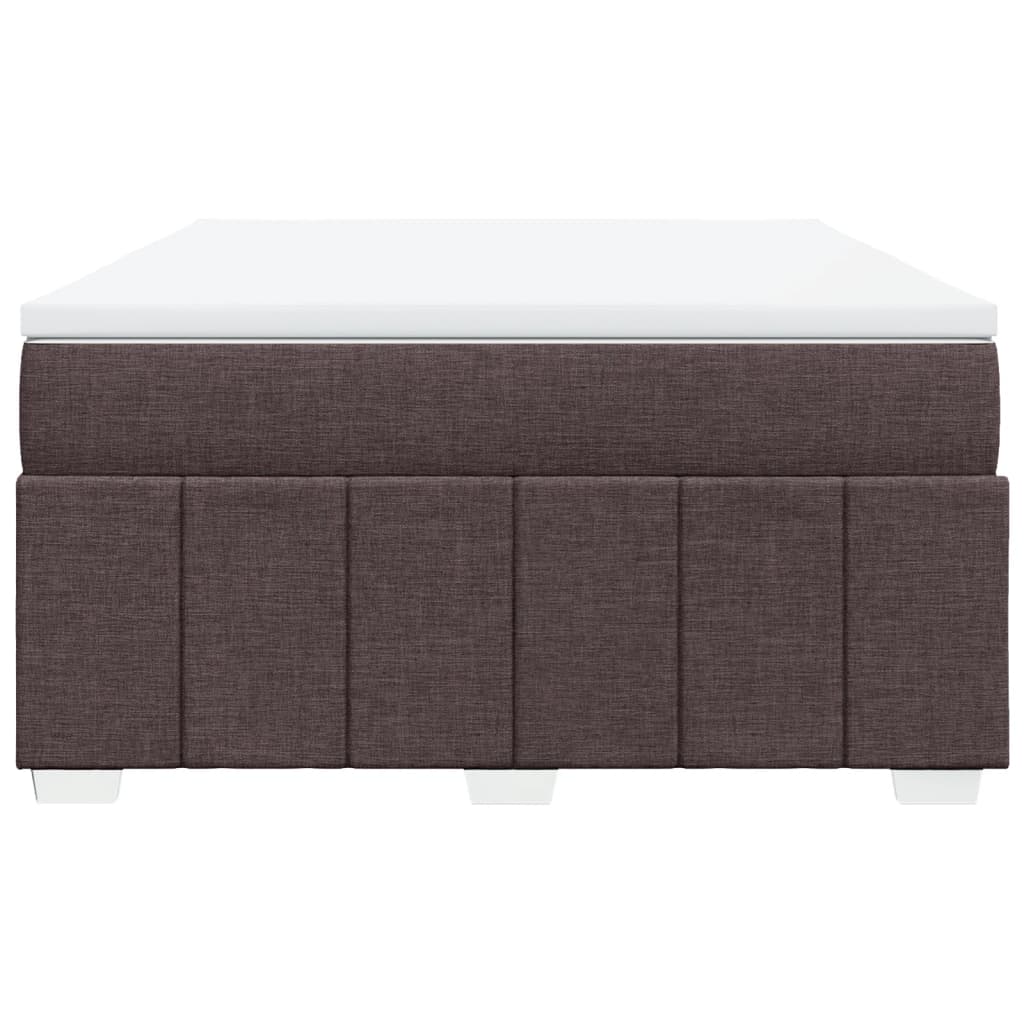 Boxspring met matras stof donkerbruin 140x200 cm