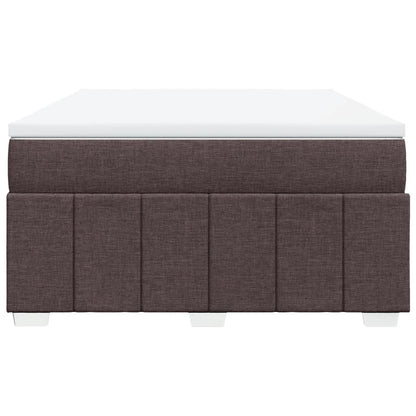 Boxspring met matras stof donkerbruin 140x200 cm
