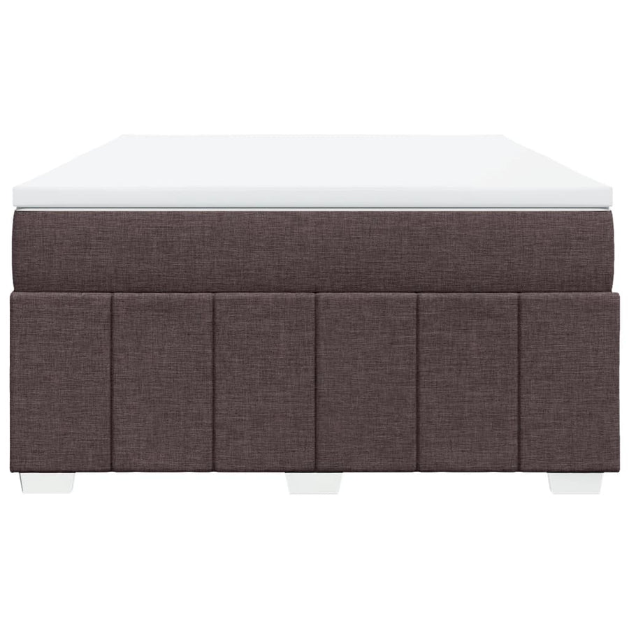 Boxspring met matras stof donkerbruin 140x200 cm