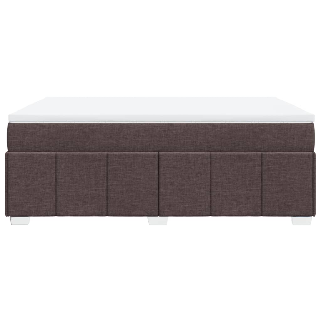 Boxspring met matras stof donkerbruin 140x200 cm