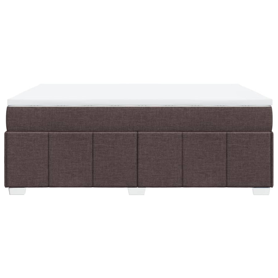 Boxspring met matras stof donkerbruin 140x200 cm