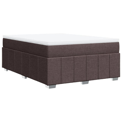Boxspring met matras stof donkerbruin 140x200 cm