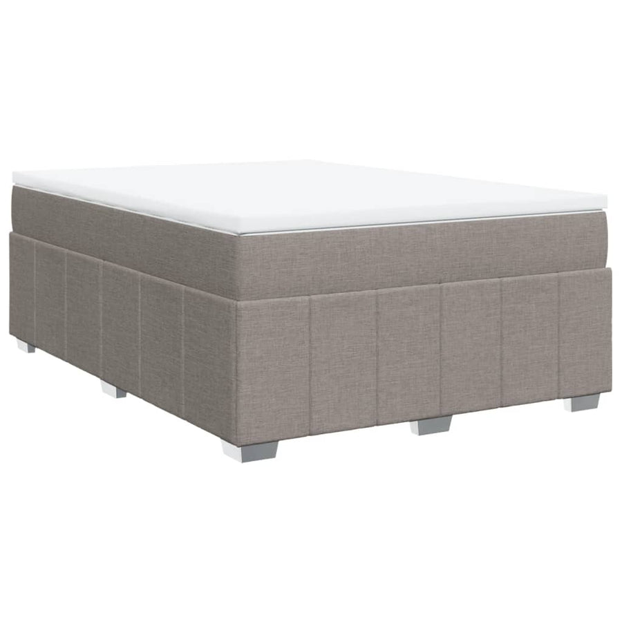 Boxspring met matras stof taupe 140x200 cm