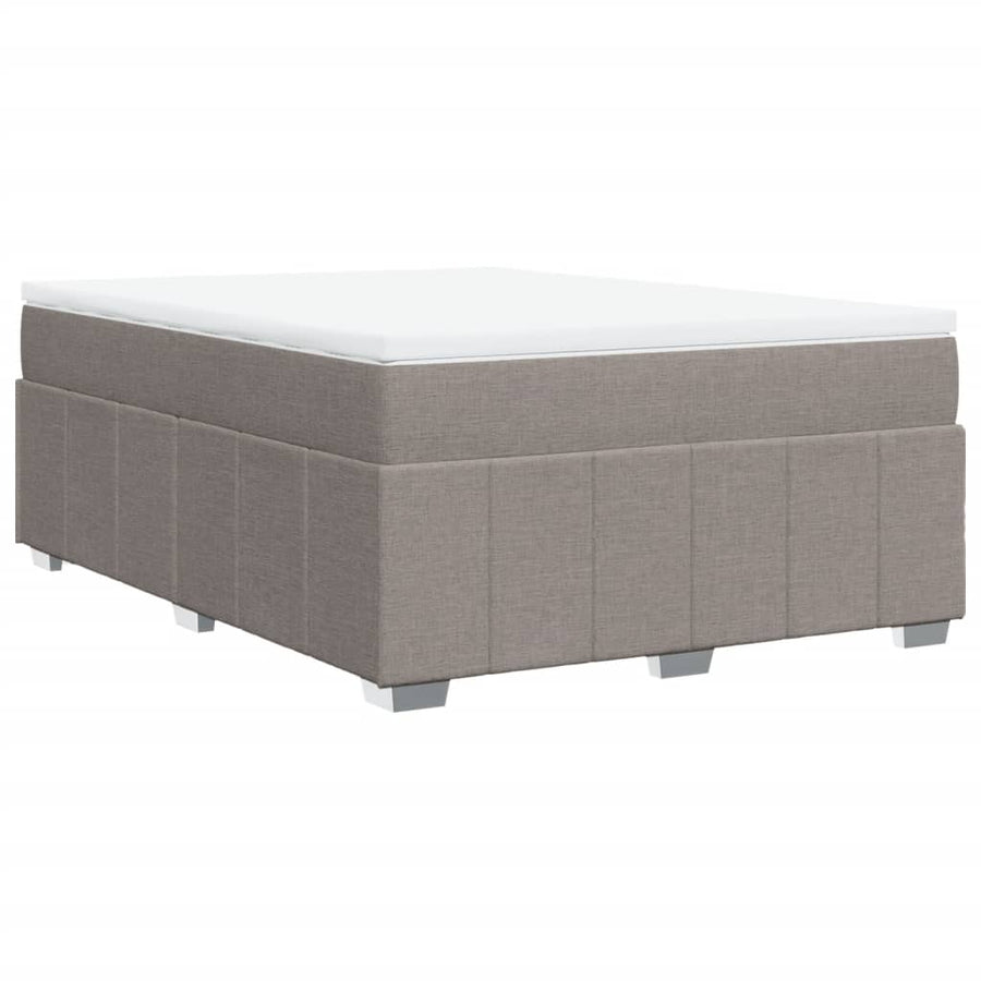 Boxspring met matras stof taupe 140x200 cm