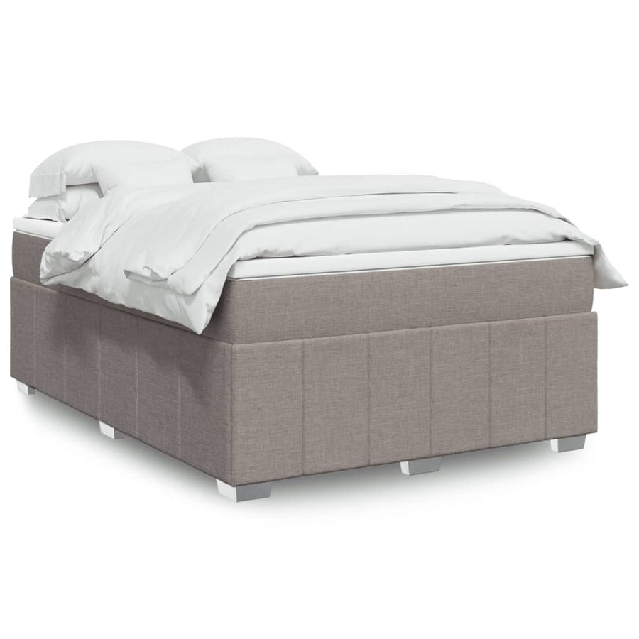 Boxspring met matras stof taupe 140x200 cm