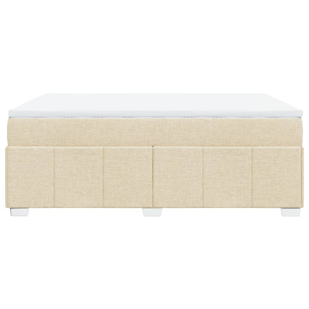 Boxspring met matras stof crèmekleurig 140x200 cm