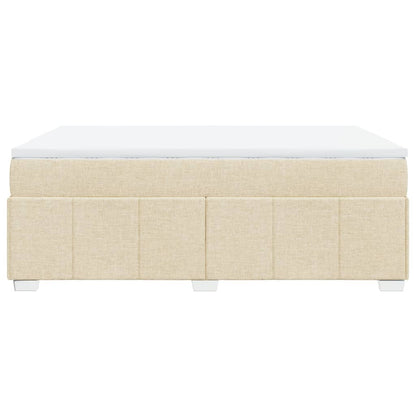 Boxspring met matras stof crèmekleurig 140x200 cm