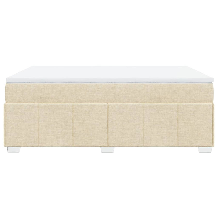 Boxspring met matras stof crèmekleurig 140x200 cm