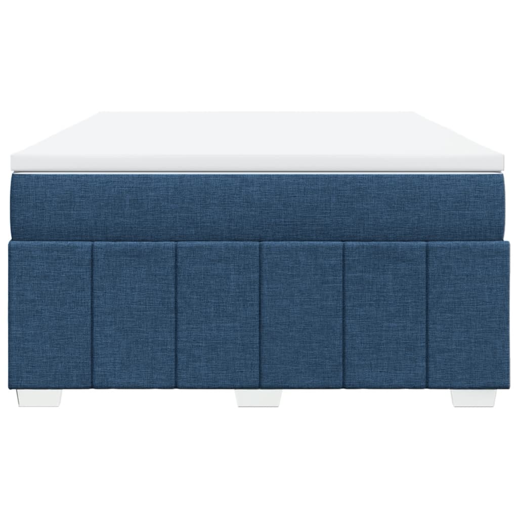 Boxspring met matras stof blauw 140x200 cm