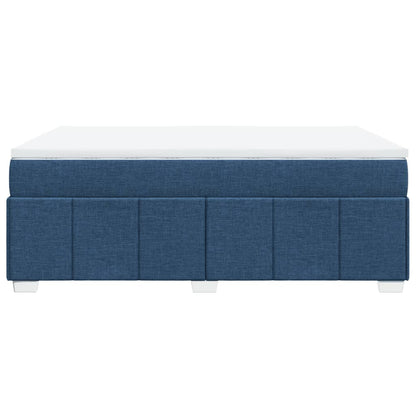 Boxspring met matras stof blauw 140x200 cm