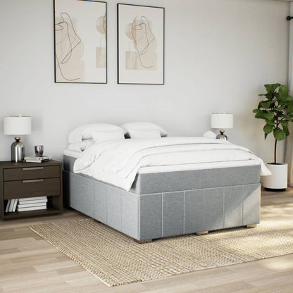Boxspring met matras stof lichtgrijs 160x200 cm