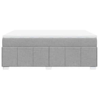 Boxspring met matras stof lichtgrijs 160x200 cm